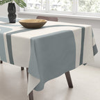 Palm Springs Midcentury Mod Abstract Pattern in Light Gray-Blue Tones and Cream Tablecloth Gallery Image 3