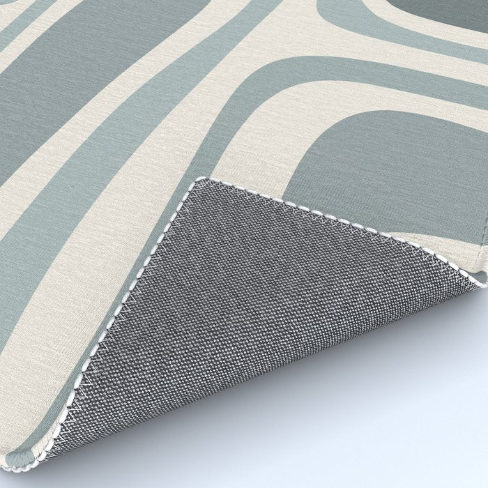 Palm Springs Midcentury Mod Abstract Pattern in Light Gray-Blue Tones and Cream Rug Gallery Image 4