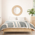 Palm Springs Midcentury Mod Abstract Pattern in Light Gray-Blue Tones and Cream Duvet Cover Gallery Image 3
