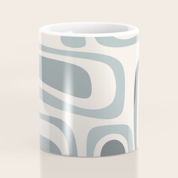 Palm Springs Midcentury Mod Abstract Pattern in Light Gray-Blue Tones and Cream Coffee Mug Gallery Image 4