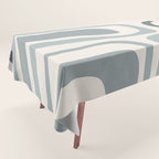 Palm Springs Midcentury Mod Abstract Pattern in Light Gray-Blue Tones and Cream Tablecloth Gallery Image 1