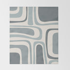 Palm Springs Midcentury Mod Abstract Pattern in Light Gray-Blue Tones and Cream Throw Blanket Gallery Image 2