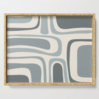Palm Springs Midcentury Mod Abstract Pattern in Light Gray-Blue Tones and Cream Serving Tray Gallery Image 1
