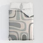 Palm Springs Midcentury Mod Abstract Pattern in Light Gray-Blue Tones and Cream Comforter Gallery Image 6
