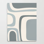 Palm Springs Midcentury Mod Abstract Pattern in Light Gray-Blue Tones and Cream Notebook Gallery Image 4