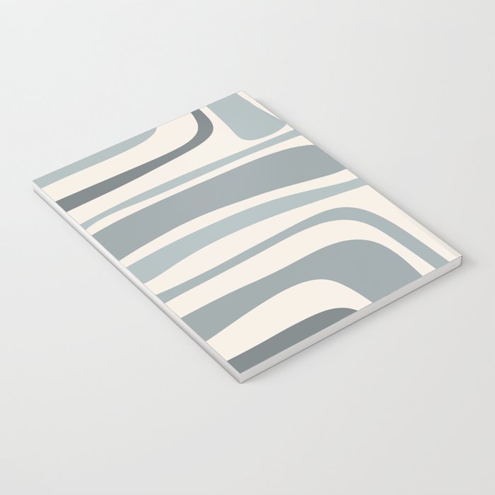 Palm Springs Midcentury Mod Abstract Pattern in Light Gray-Blue Tones and Cream Notebook Gallery Image 3