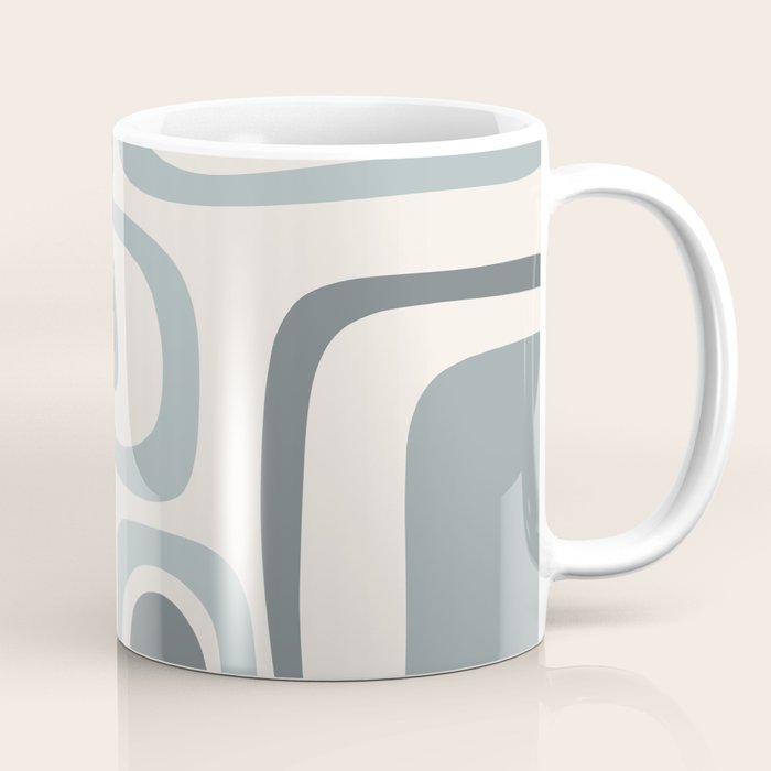 Palm Springs Midcentury Mod Abstract Pattern in Light Gray-Blue Tones and Cream Coffee Mug Gallery Image 1