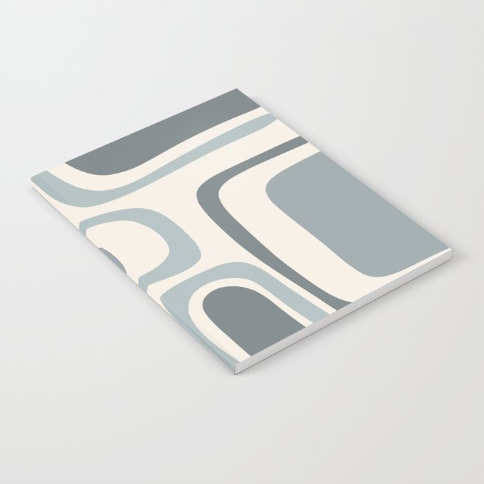 Palm Springs Midcentury Mod Abstract Pattern in Light Gray-Blue Tones and Cream Notebook Gallery Image 1