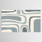 Palm Springs Midcentury Mod Abstract Pattern in Light Gray-Blue Tones and Cream Tablecloth Gallery Image 2