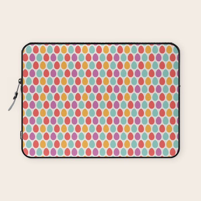 Modern colorful artistic teal pink orange easter eggs pattern Laptop Sleeve Gallery Image 1