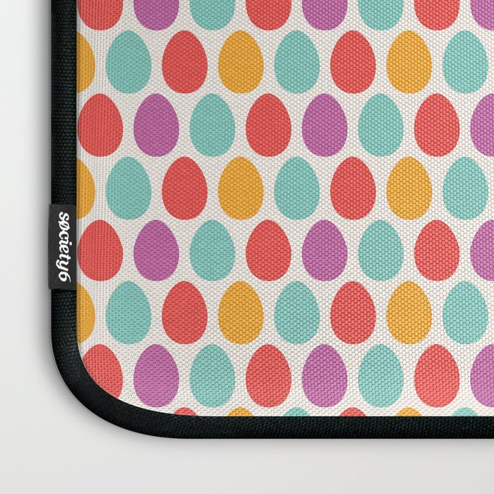 Modern colorful artistic teal pink orange easter eggs pattern Laptop Sleeve Gallery Image 3
