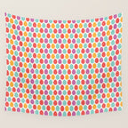 Modern colorful artistic teal pink orange easter eggs pattern Wall Tapestry Gallery Image 4