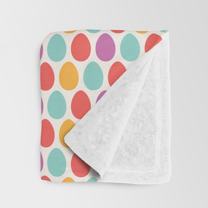 Modern colorful artistic teal pink orange easter eggs pattern Throw Blanket Gallery Image 3