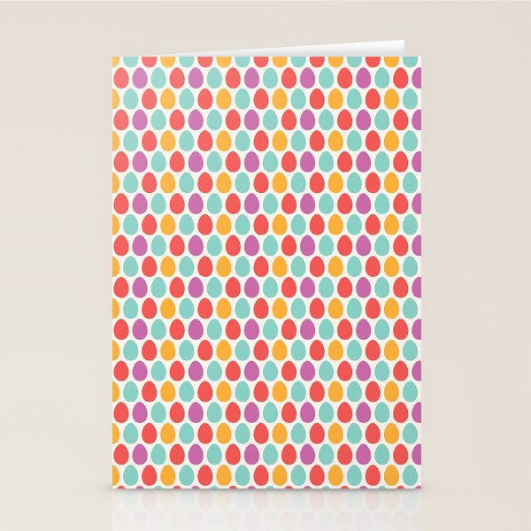 Modern colorful artistic teal pink orange easter eggs pattern Stationery Card Gallery Image 1