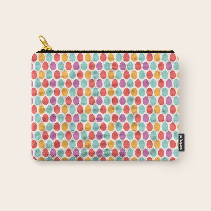 Modern colorful artistic teal pink orange easter eggs pattern Carry All Pouch Gallery Image 1
