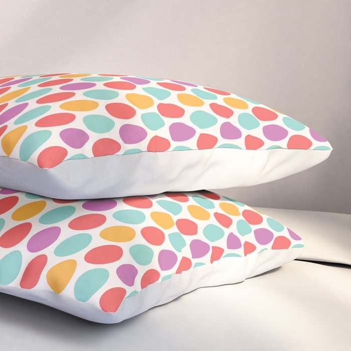 Modern colorful artistic teal pink orange easter eggs pattern Pillow Sham Gallery Image 3