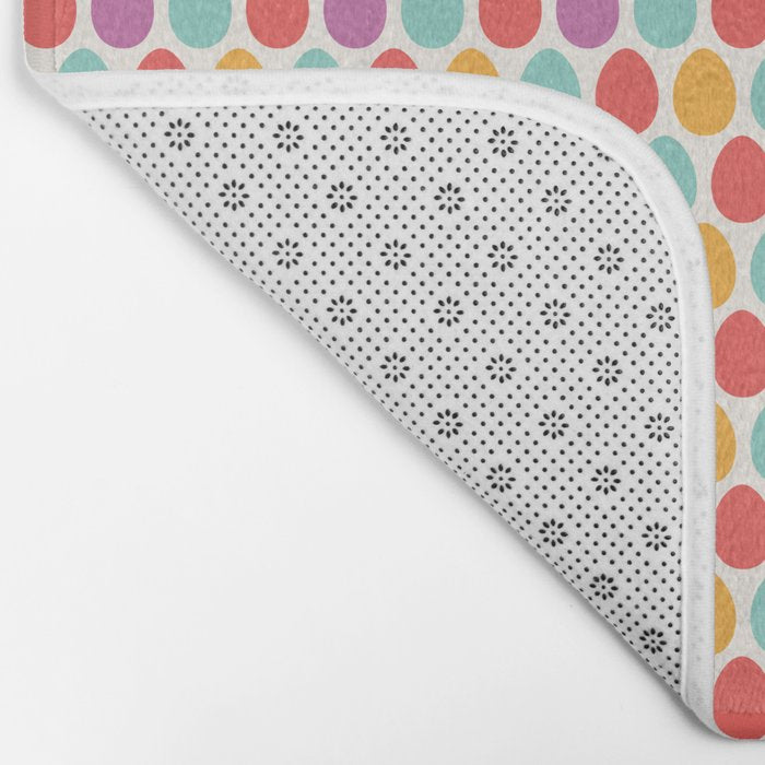 Modern colorful artistic teal pink orange easter eggs pattern Bath Mat Gallery Image 2