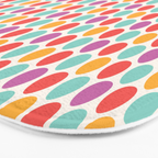 Modern colorful artistic teal pink orange easter eggs pattern Bath Mat Gallery Image 3