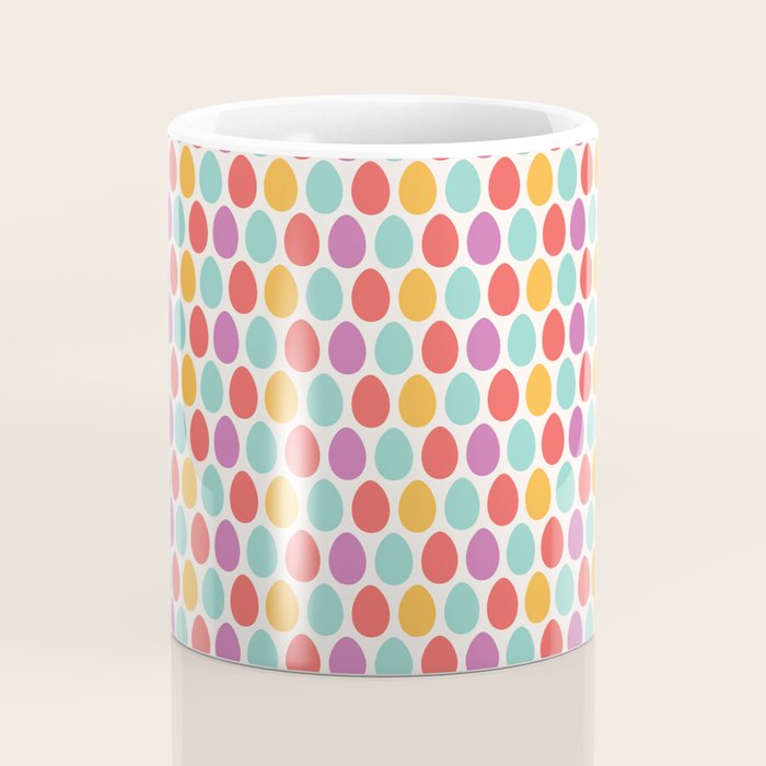 Modern colorful artistic teal pink orange easter eggs pattern Coffee Mug Gallery Image 4