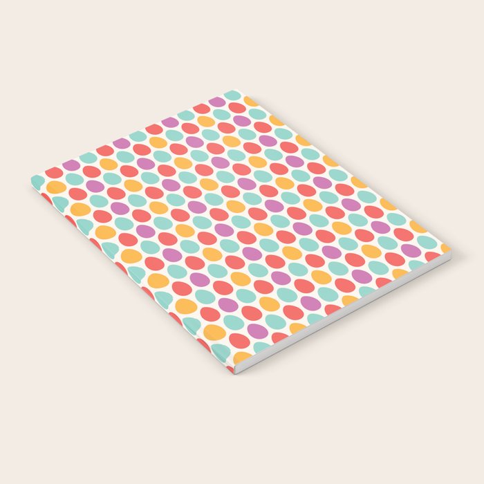 Modern colorful artistic teal pink orange easter eggs pattern Notebook Gallery Image 1