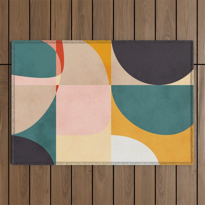 modern shapes 7 Outdoor Rug Gallery Image 1