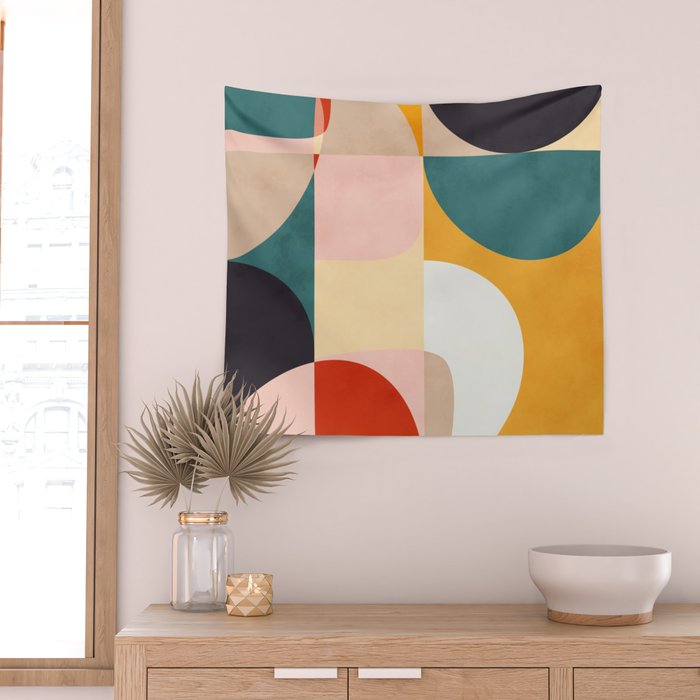 modern shapes 7 Wall Tapestry Gallery Image 2