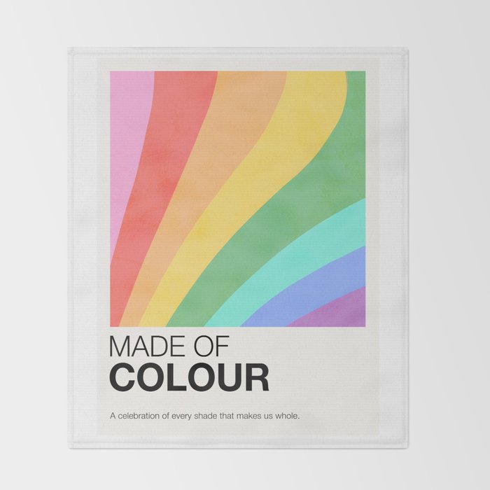Made of colour - Pride Swatch Rainbow Throw Blanket Gallery Image 2