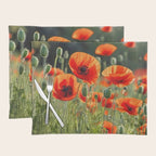 Red Poppy Garden Floral Landscape Placemat Gallery Image 1