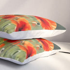Red Poppy Garden Floral Landscape Pillow Sham Gallery Image 3