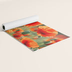 Red Poppy Garden Floral Landscape Yoga Mat Gallery Image 2