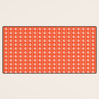 Vintage Cottage Flowers and Stripes Pattern in Orange Desk Mat Gallery Image 3