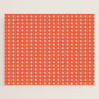 Vintage Cottage Flowers and Stripes Pattern in Orange Jigsaw Puzzle Gallery Image 1
