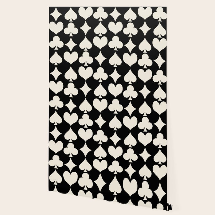 Card Suit Motifs I Black and White Wallpaper Gallery Image 2