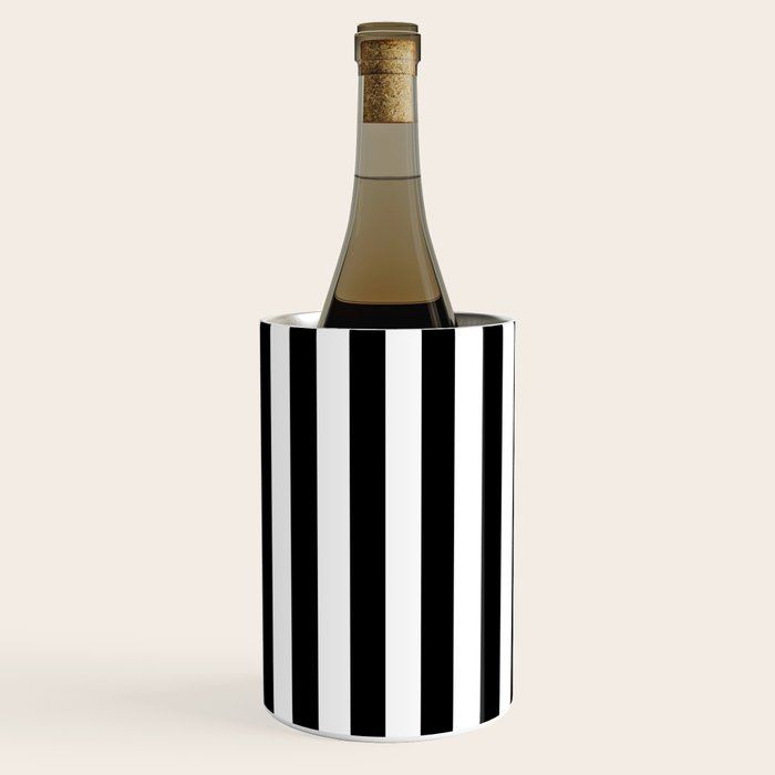 Black and white vertical stripes Classic cabana Stripe Wine Chiller Gallery Image 1