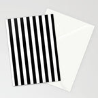Black and white vertical stripes Classic cabana Stripe Stationery Card Gallery Image 2
