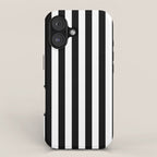 Black and white vertical stripes Classic cabana Stripe iPhone Case Gallery Image 1