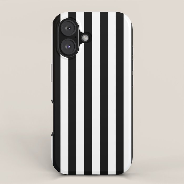 Black and white vertical stripes Classic cabana Stripe iPhone Case Gallery Image 1