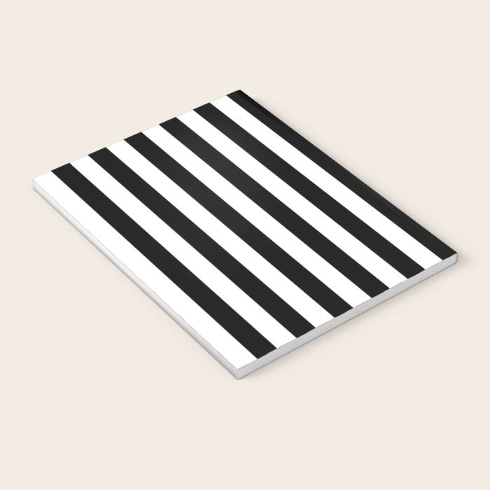Black and white vertical stripes Classic cabana Stripe Notebook Gallery Image 3