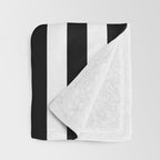 Black and white vertical stripes Classic cabana Stripe Throw Blanket Gallery Image 3