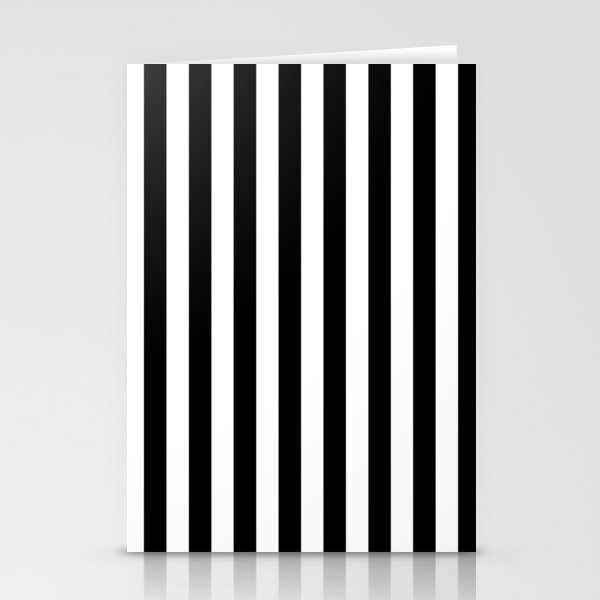 Black and white vertical stripes Classic cabana Stripe Stationery Card Gallery Image 1