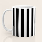 Black and white vertical stripes Classic cabana Stripe Coffee Mug Gallery Image 3