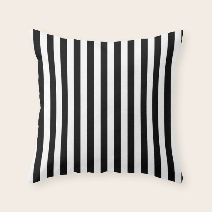 Black and white vertical stripes Classic cabana Stripe Throw Pillow Gallery Image 6