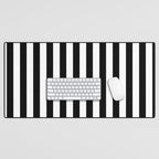 Black and white vertical stripes Classic cabana Stripe Desk Mat Gallery Image 1