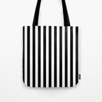 Black and white vertical stripes Classic cabana Stripe Tote Bag Gallery Image 1