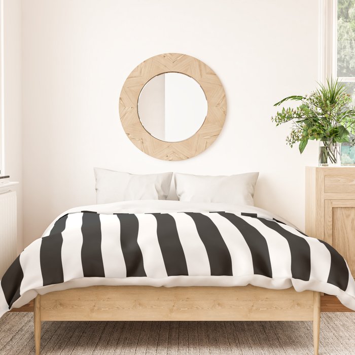 Black and white vertical stripes Classic cabana Stripe Duvet Cover Gallery Image 3