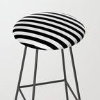Black and white vertical stripes Classic cabana Stripe Stool Gallery Image 2