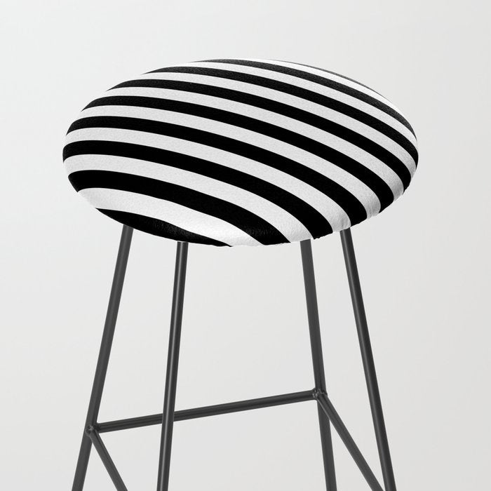 Black and white vertical stripes Classic cabana Stripe Stool Gallery Image 2