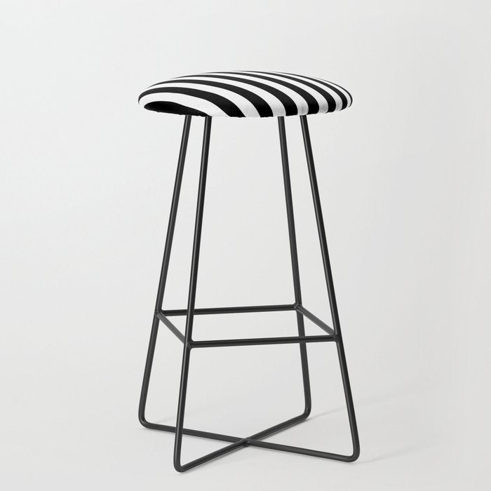 Black and white vertical stripes Classic cabana Stripe Stool Gallery Image 1