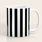 Black and white vertical stripes Classic cabana Stripe Coffee Mug Gallery Image 1