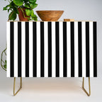 Black and white vertical stripes Classic cabana Stripe Credenza Gallery Image 1